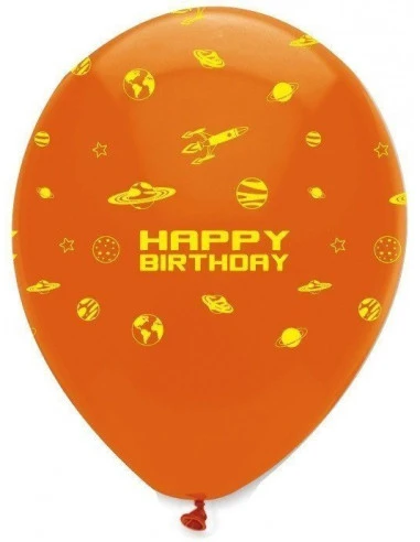 6 Ballons Imprimés Espace Happy Birthday 3 6 Ballons Imprimés Espace Happy Birthday – Image 3