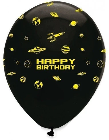 6 Ballons Imprimés Espace Happy Birthday 4 6 Ballons Imprimés Espace Happy Birthday – Image 4