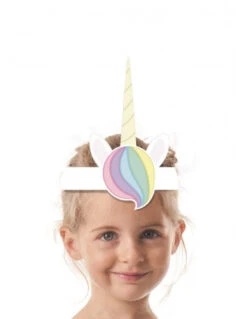 6 Bandeaux Coiffes Licorne Pastel