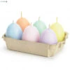 6 Bougies Oeufs Pastels Avec Boite