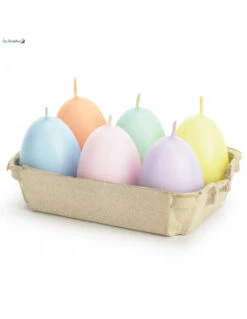 6 Bougies Oeufs Pastels Avec Boite