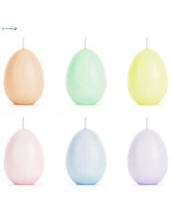 6 Bougies Oeufs Pastels Avec Boite -Déco Festive Soldes 6 bougies oeufs pastels avec boite 5