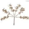 6 Branches Eucalyptus Artificiel Paillettes Or 14 Cms