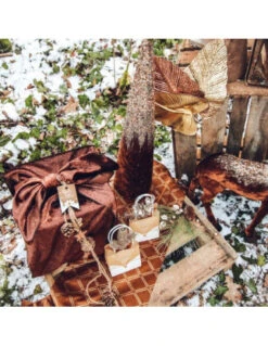 6 Branches Eucalyptus Artificiel Paillettes Or 14 Cms -Déco Festive Soldes 6 branches eucalyptus artificiel paillettes or 14 cms 3