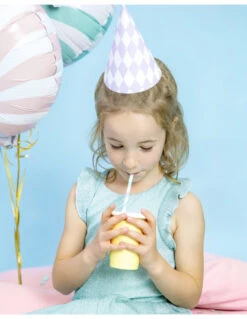 6 Chapeaux Pointus Losanges Pastels -Déco Festive Soldes 6 chapeaux pointus losanges pastels 2