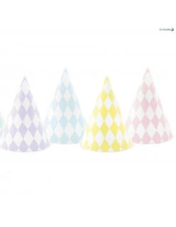 6 Chapeaux Pointus Losanges Pastels