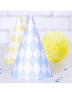6 Chapeaux Pointus Losanges Pastels -Déco Festive Soldes 6 chapeaux pointus losanges pastels 3