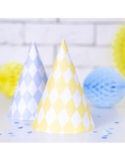 6 Chapeaux Pointus Losanges Pastels -Déco Festive Soldes 6 chapeaux pointus losanges pastels 4