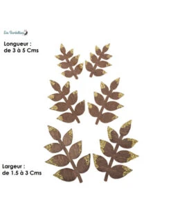 6 Confettis En Bois Feuilles Marrons & Paillettes 6 6 Confettis En Bois Feuilles Marrons & Paillettes -Déco Festive Soldes 6 confettis en bois feuilles marrons paillettes 2