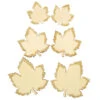6 Confettis Feuilles D'Erable En Bois & Paillettes