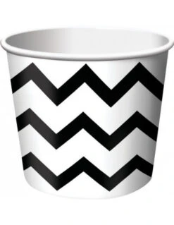 6 Coupes à Glace Chevron Noir Et Blanc