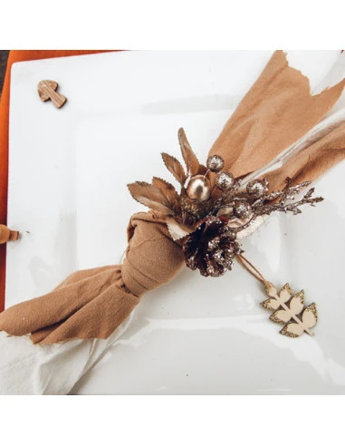 6 Etiquettes Feuilles En Bois Clair & Paillettes 2 6 Etiquettes Feuilles En Bois Clair & Paillettes – Image 2