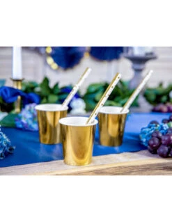 6 Gobelets En Carton Dorés Brillants -Déco Festive Soldes 6 gobelets en carton dores brillants 4