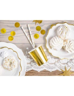 6 Gobelets En Carton Dorés Brillants -Déco Festive Soldes 6 gobelets en carton dores brillants 5