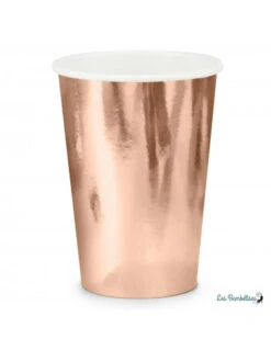 6 Gobelets En Carton Rose Gold