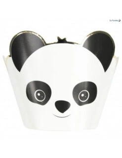 6 Habillages Caissettes Cupcakes Panda -Déco Festive Soldes 6 habillages caissettes cupcakes panda 2