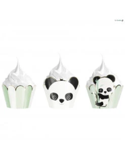 6 Habillages Caissettes Cupcakes Panda