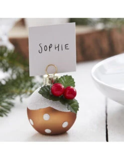 6 Marque Places Boule De Noel Et Baies