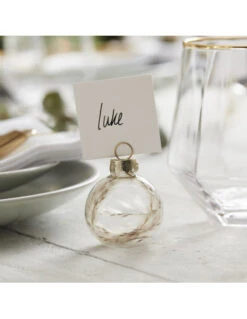 6 Marque Places Boule Verre Et Fleurs Séchées