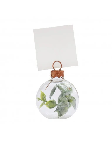 6 Marque Places Petite Boule Verre Et Eucalyptus 2 6 Marque Places Petite Boule Verre Et Eucalyptus – Image 2