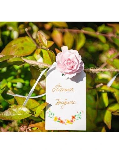 6 Mini Pinces Bois Avec Roses Rose Pastel 2 6 Mini Pinces Bois Avec Roses Rose Pastel – Image 2