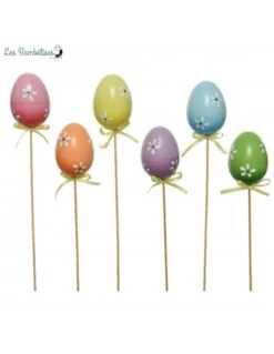6 Œufs De Pâques Sur Pique Bois