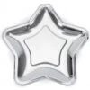 6 Petites Assiettes Etoiles Argent En Carton