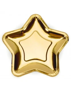 6 Petites Assiettes Etoiles Dorées -Déco Festive Soldes 6 petites assiettes etoiles dorees 2