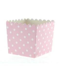 6 Petits Pots Rose Pastel Pois Blancs Pour Bonbons