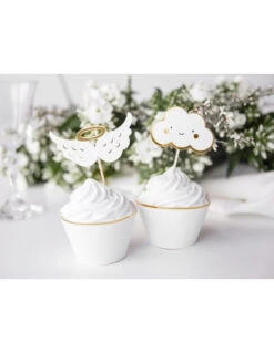 6 Piques Gateaux Nuages Et Ailes D'Ange 6 6 Piques Gateaux Nuages Et Ailes D'Ange -Déco Festive Soldes 6 piques gateaux nuages et ailes d ange 2