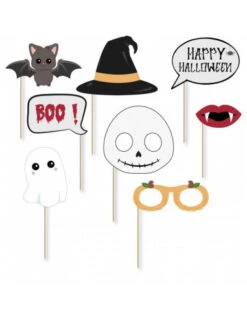 8 Accessoires Photobooth Halloween Kawaï
