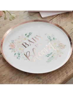 Déco Festive Soldes -Déco Festive Soldes 8 assiettes baby in bloom rose gold 1