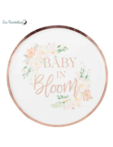 8 Assiettes Baby In Bloom Rose Gold 1 8 Assiettes Baby In Bloom Rose Gold