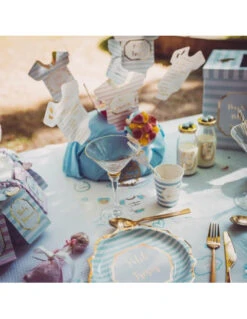 8 Assiettes Bleu Blanc Petit Trésor Garçon 6 8 Assiettes Bleu Blanc Petit Trésor Garçon -Déco Festive Soldes 8 assiettes bleu blanc petit tresor garcon 2