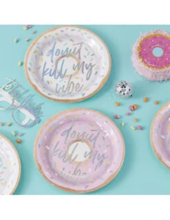 8 Assiettes Donuts Avec Touche Irisée