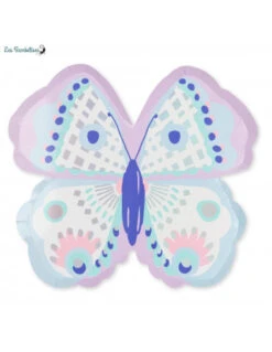 8 Assiettes En Carton Papillon Pastel