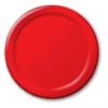 8 Assiettes En Carton Rouge 23cms