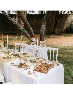 8 Assiettes Marguerites Blanches Et Dorées 7 8 Assiettes Marguerites Blanches Et Dorées -Déco Festive Soldes 8 assiettes marguerites blanches et dorees 3