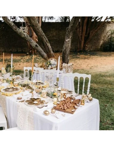 8 Assiettes Marguerites Blanches Et Dorées 4 8 Assiettes Marguerites Blanches Et Dorées – Image 4