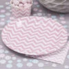 8 Assiettes Pastels Chevrons Rose Clair