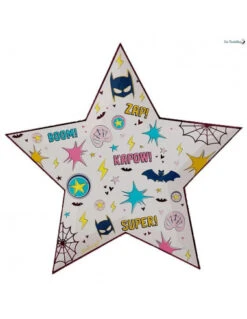 8 Assiettes Super Héros Forme Etoile