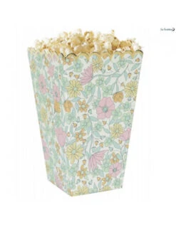 8 Petites Boites Popcorn Imprimé Fleurs Shabby