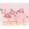8 Cake Toppers Avec Fleurs En Carton 13 Cms
