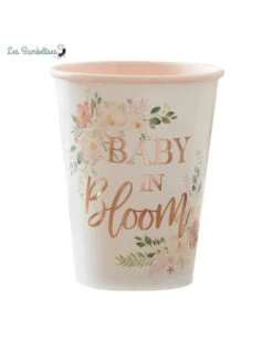 8 Gobelets Baby In Bloom Rose Gold