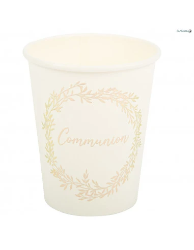 8 Gobelets Communion Champêtre Or 1 8 Gobelets Communion Champêtre Or