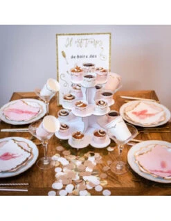 8 Gobelets En Carton Blanc Frise Dorée -Déco Festive Soldes 8 gobelets en carton blanc frise doree 3