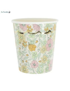 8 Gobelets En Carton Imprimés Fleurs Shabby -Déco Festive Soldes 8 gobelets en carton imprimes fleurs shabby 2