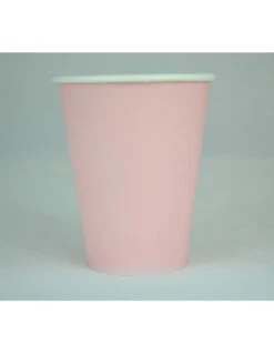 8 Gobelets En Carton Rose Pastel