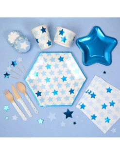 8 Gobelets Etoiles Bleues -Déco Festive Soldes 8 gobelets etoiles bleues 2