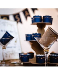 8 Gobelets Kraft Et Frise Dorée -Déco Festive Soldes 8 gobelets kraft et frise doree 2